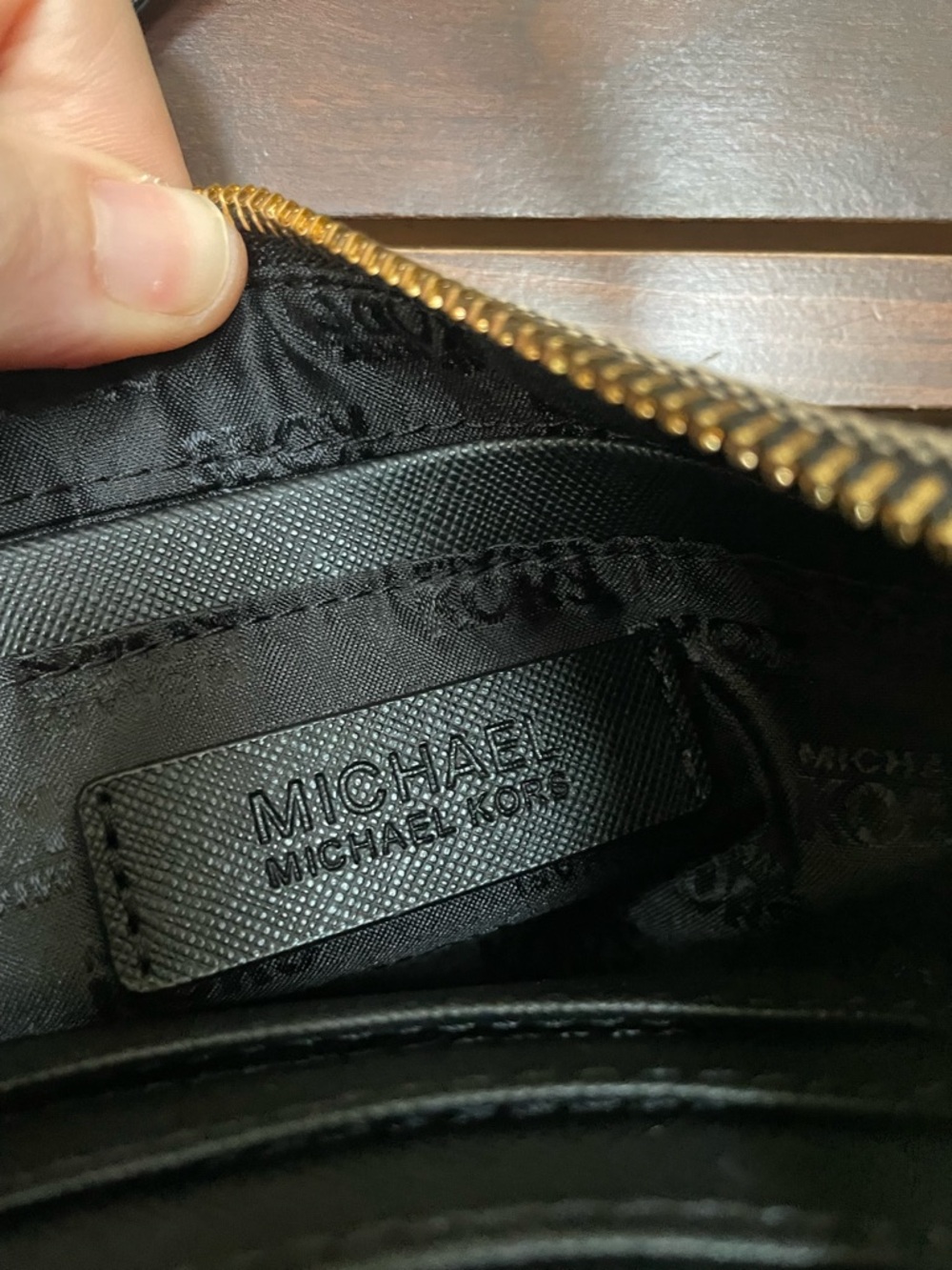 Michael Kors Black & Brown MK Logo Shoulder Bag - Picture 6 of 6